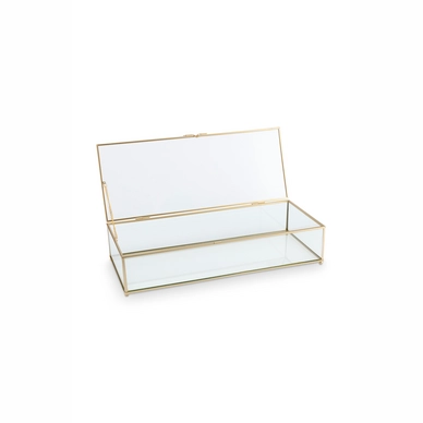 Aufbewahrungsbox vtwonen Glass with Metal Golden Frame 42 x 16,5 x 9 cm