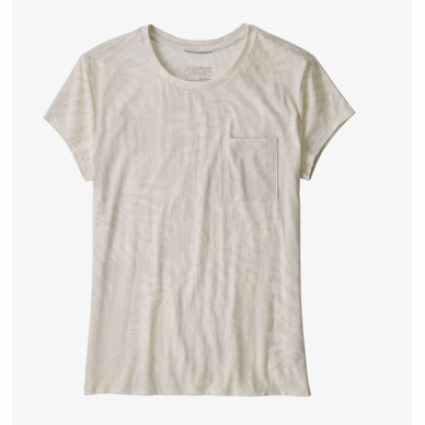 T-Shirt Patagonia Women's Mainstay Tee in Kelp and Sand Big Dyno White