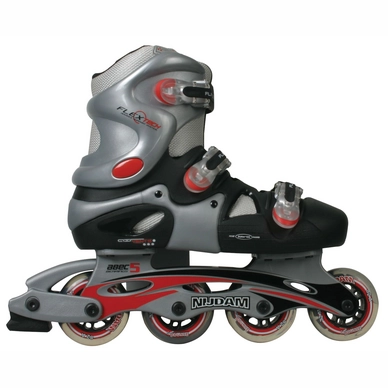 Inline Skates Nijdam 52MN Hardboot Zwart/Zilver/Rood