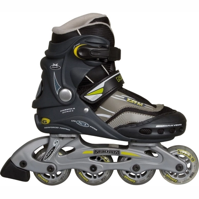 Inline Skates Nijdam 52QB Semi-Softboot Zwart/Grijs/Geel