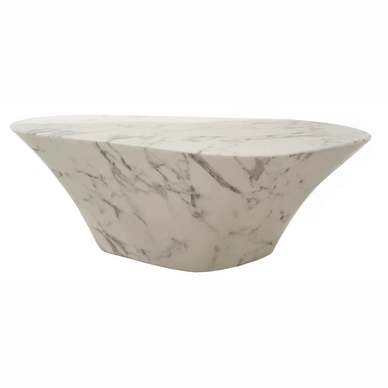 Coffee Table POLSPOTTEN Oval Marble Look White