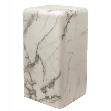Pillar POLSPOTTEN Marble Look White Small