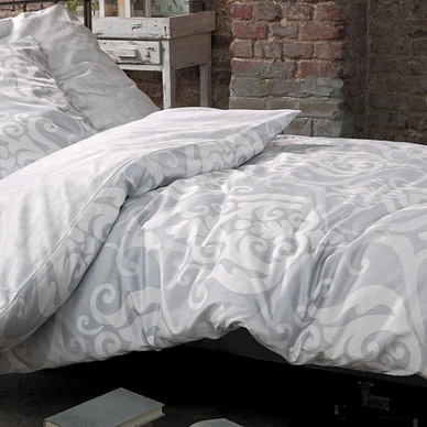 Bettwäsche Ibena Zeitgeist Ornament Silber Mako-Satin