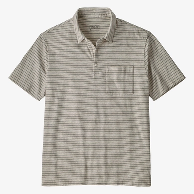 Polo Shirt Patagonia Men's Organic Cotton LW Wavy Texture Birch White