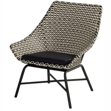 Loungestoel Hartman Delphine Lounge Chair Carbon Black Nouveaux Rotin White-Black