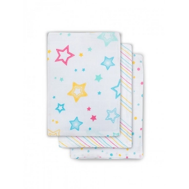 Washandje Jollein Hydrofiel Stardust Multi (set van 3)
