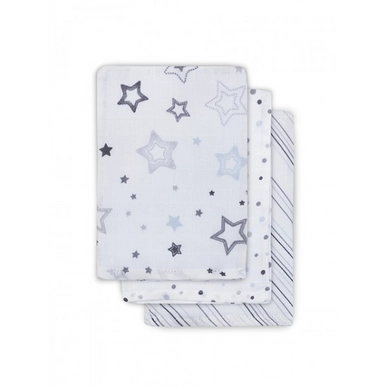 Washandje Jollein Hydrofiel Stardust Grey (set van 3)