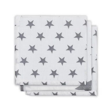Monddoekje Jollein Hydrofiel Little Star Anthracite (3-delig)