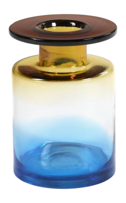 Vase Serax Wind & Fire By Marie Michielssen Amber Blue M 18.5 x 18.5 x 27 cm 24