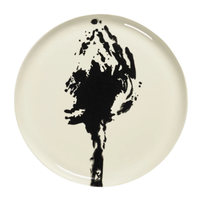 Piatto da portata Serax Feast by Ottolenghi Ø 35 x h 2 cm, Gres, Bianco / Carciofo Nero