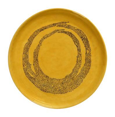 Piatto da portata Serax Feast by Ottolenghi Ø 35 x h 4 cm, Gres, Giallo / Punti Neri