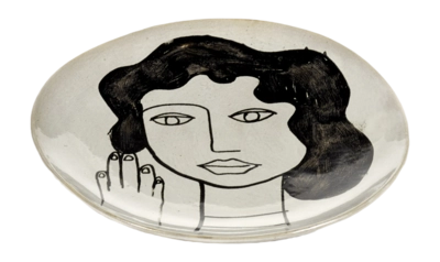 Frühstücksteller Serax La Mère Tableware by Marie Michielssen Off White Black M 20 cm