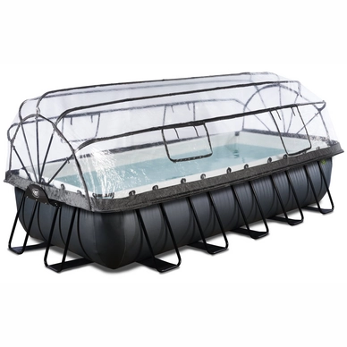 Zwembad EXIT Black Leather 540 x 250 x 100 cm + Zandfilterpomp + Overkapping Zwart
