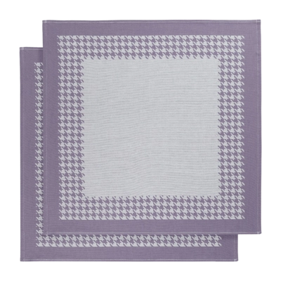 Theedoeken De Witte Lietaer Pied De Poule Lavender (Set van 2)