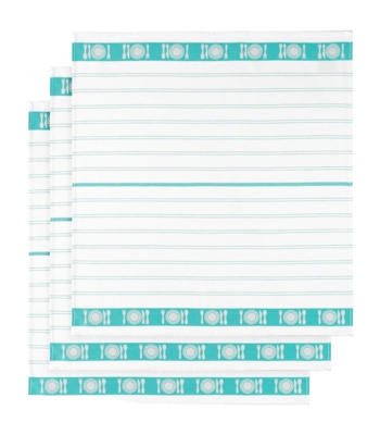 Torchons De Witte Lietaer BML Blanc-Aqua (Lot de 3)