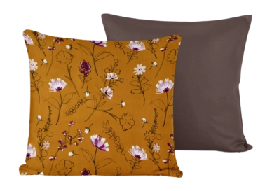 Housse de Coussin Décoratif De Witte Lietaer Fleur Deep Taupe 40 x 40 cm (Ensemble de 2)