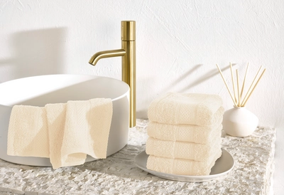 Guest Towel De Witte Lietaer Stephanie Cream (30 x 50 cm) (Set of 2)