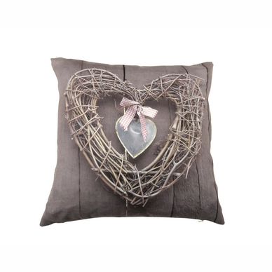 Sierkussen Home Living Hearts Hanger Taupe (45 x 45 cm)