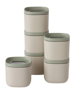 Lebensmittelbehälter-Set BergHOFF Leo Recycled Beige / Sage (6-teilig)