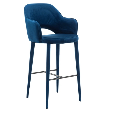 Barstool POLSPOTTEN Arms Cosy Velvet Blue