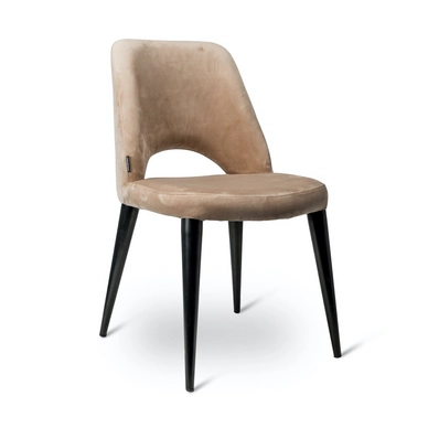 Chair POLSPOTTEN Holy Velvet Beige / Black Legs