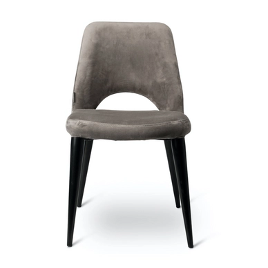 Chair POLSPOTTEN Holy Velvet Grey / Black Legs