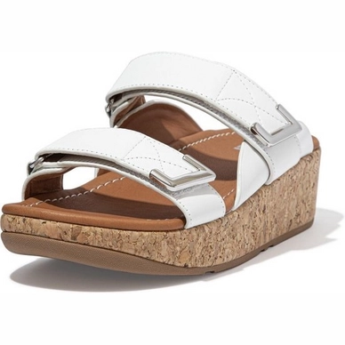 FitFlop Women Remi Adjustable Slides Leather Urban White