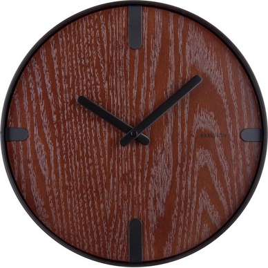 Uhr Karlsson Dashed Walnut Wood Veneer Black 30 cm