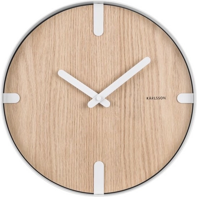 Klok Karlsson Dashed Oak Wood Veneer White 30 cm
