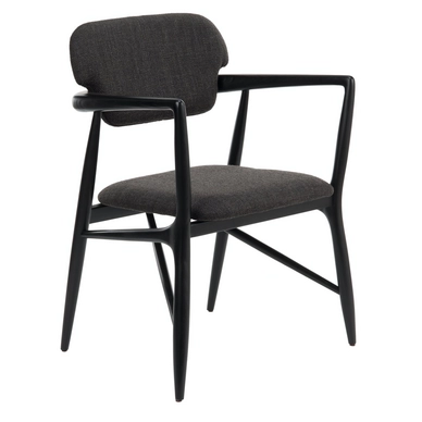 Dining Chair POLSPOTTEN Caracas Fabric Smooth All Black(Fsc 100%  Cert)