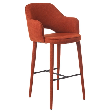 Barstool POLSPOTTEN Arms Cosy Fabric Rust
