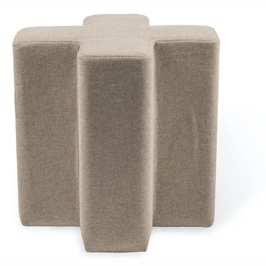 Stool POLSPOTTEN Cross Fabric Ecru