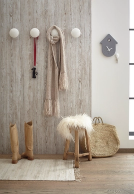 Wandklok Koziol Toc-Toc Cool Grey- Cotton White