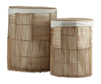 Panier à Linge Bahne Natur (Lot de 2)