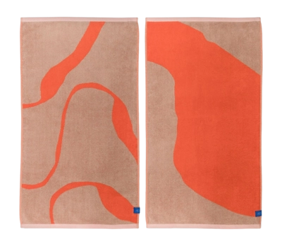 Gastendoek Mette Ditmer Nova Arte Latte / Orange (40 x 55 cm) (Set van 2)