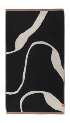Badlaken Mette Ditmer Nova Arte Black / Off-White (70 x 133 cm)