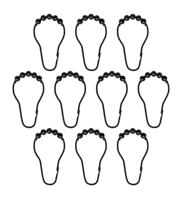 Shower Curtain Rings Mette Ditmer Aqua Hooks Black (Set of 10)
