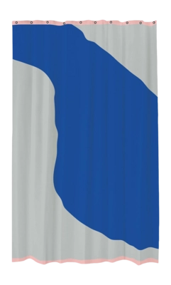 Douchegordijn Mette Ditmer Nova Arte Light Grey / Cobalt (150 x 200 cm)