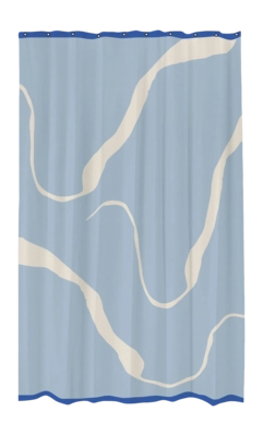 Douchegordijn Mette Ditmer Nova Arte Light Blue / Off-White (150 x 200 cm)