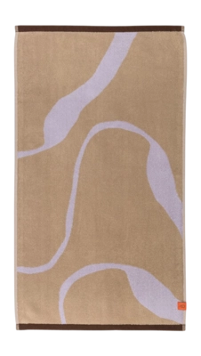 Badlaken Mette Ditmer Nova Arte Sand / Lilac (70 x 133 cm)
