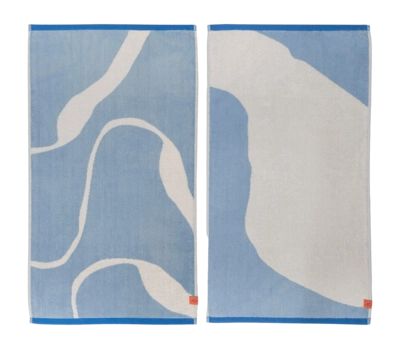 Gastendoek Mette Ditmer Nova Arte Light Blue / Off-White (40 x 55 cm) (Set van 2)