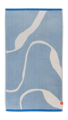 Badlaken Mette Ditmer Nova Arte Light Blue / Off-White (70 x 133 cm)