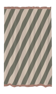 Douchegordijn Mette Ditmer Diagonal Dark Olive (150 x 200 cm)