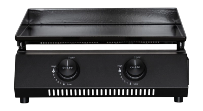 Grill a Gas Cozze Plancha G-400, 51 cm, Da Esterno, 2 Zone, Acciaio e Ghisa, Nero