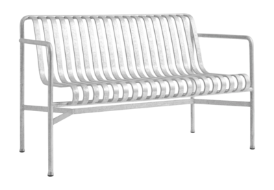 Tuinbank HAY Palissade Dining Bench W. Armrest Hot Galvanised Steel