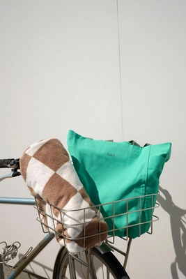 Check Bath Towel cappuccino_Everyday Tote Bag aqua