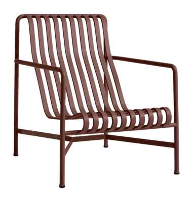 Chaise de Jardin HAY Palissade Lounge Chair High Iron Red Powder Coated Steel