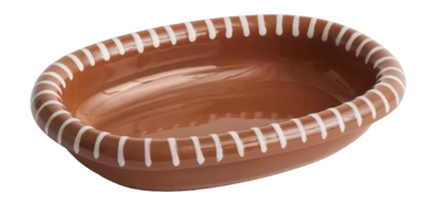 Schaal HAY Barro Oval Natural With Stripes Large 36 x 27 cm