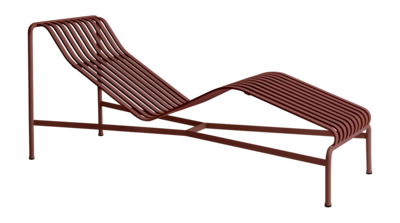 Ligbed HAY Palissade Chaise Longue Iron Red Powder Coated Steel
