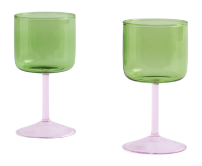Verre à Vin HAY Tint Green And Pink 250 ml (Lot de 2)